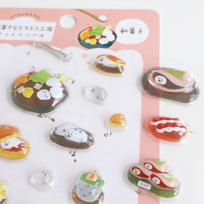 Furukawashiko 3D Sticker Sheet - Sweets Animal Workshop Vol. 3 - Japanese Sweets