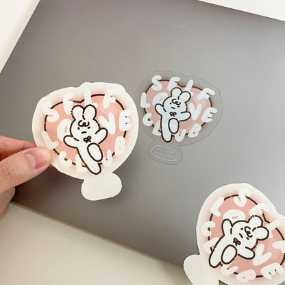 The Chubby Bunny Brand - Clear Vinyl Sticker - Self Love Club
