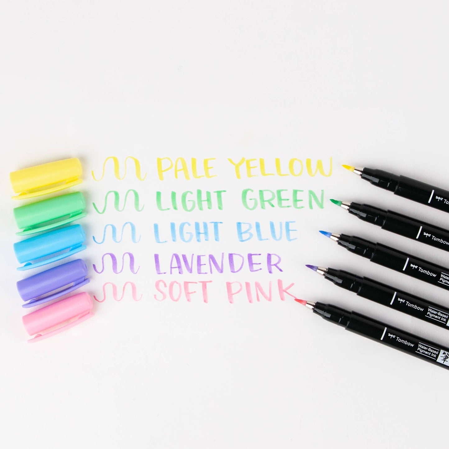 Tombow - Fudenosuke Pastel Calligraphy Brush Pens - Set of 6