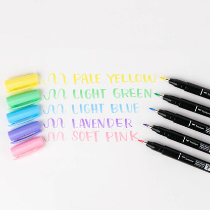 Tombow - Fudenosuke Pastel Calligraphy Brush Pens - Set of 6
