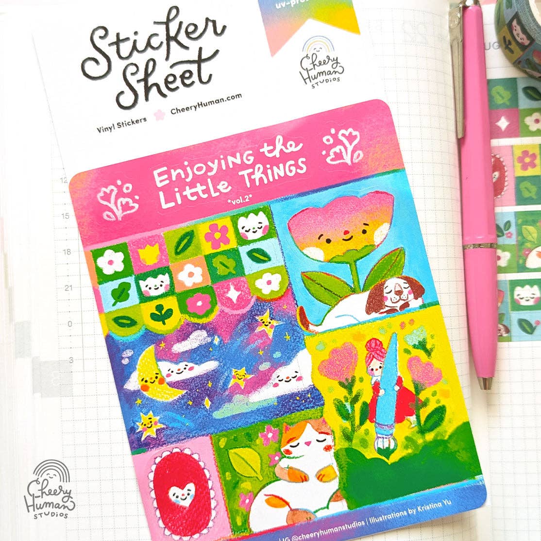 Cheery Human Studios - Vinyl Sticker Sheet - Enjoying the Little Things Vol. 2