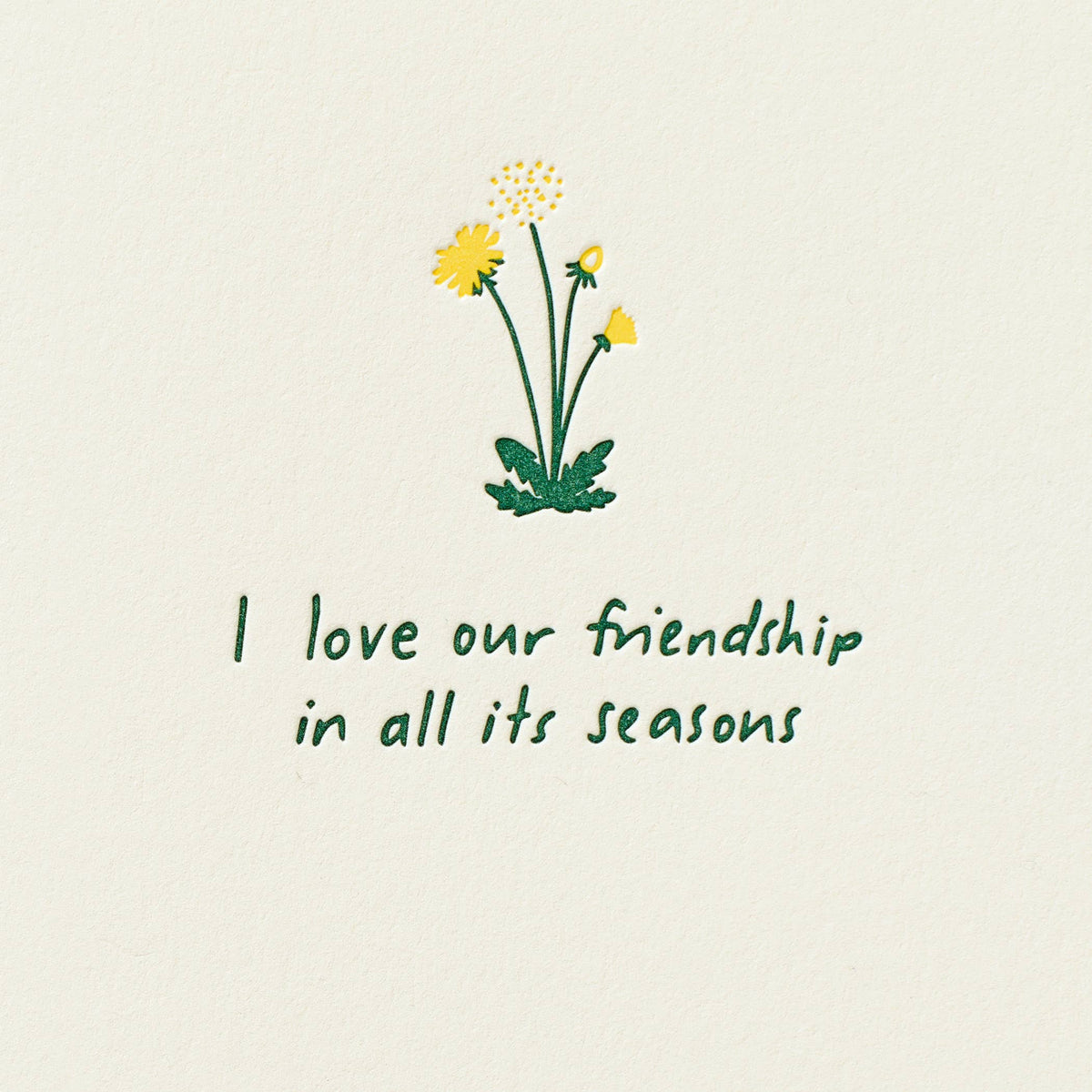 Shorthand Press - Letterpress Greeting Card - Friendship Dandelion