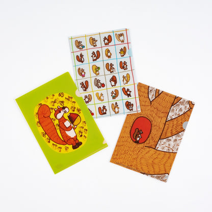 Hobonichi  A6 Folder - Set of 3 - 100%ORANGE: Squirrel’s Moving Day