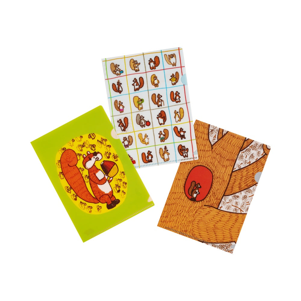 Hobonichi  A6 Folder - Set of 3 - 100%ORANGE: Squirrel’s Moving Day