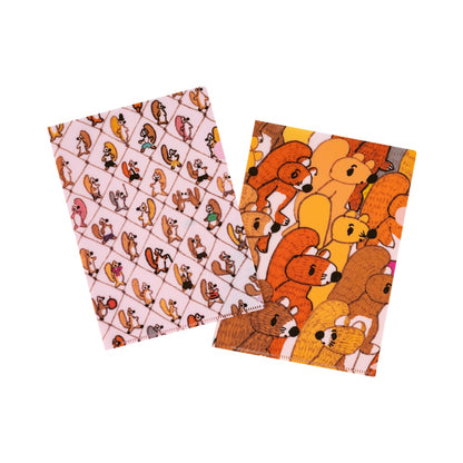 Hobonichi A5 Folder - Set of 2 - 100%ORANGE: Squirrel Squadron