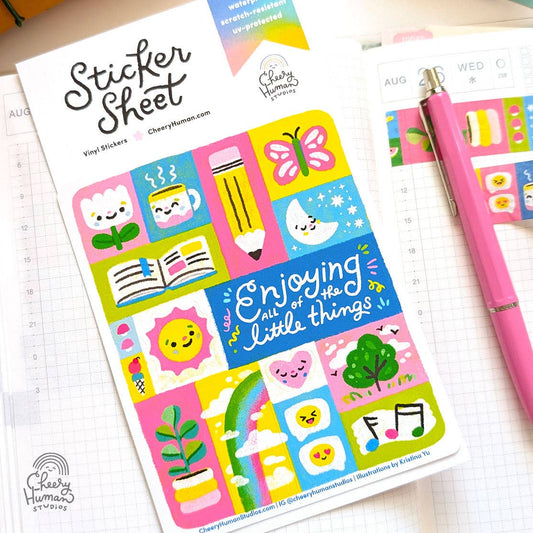 Cheery Human Studios - Vinyl Sticker Sheet - Enjoying the Little Things Vol. 1