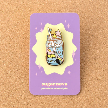 Sugarnova - Mason Jar Enamel Pin - Magical Watercolor Paint