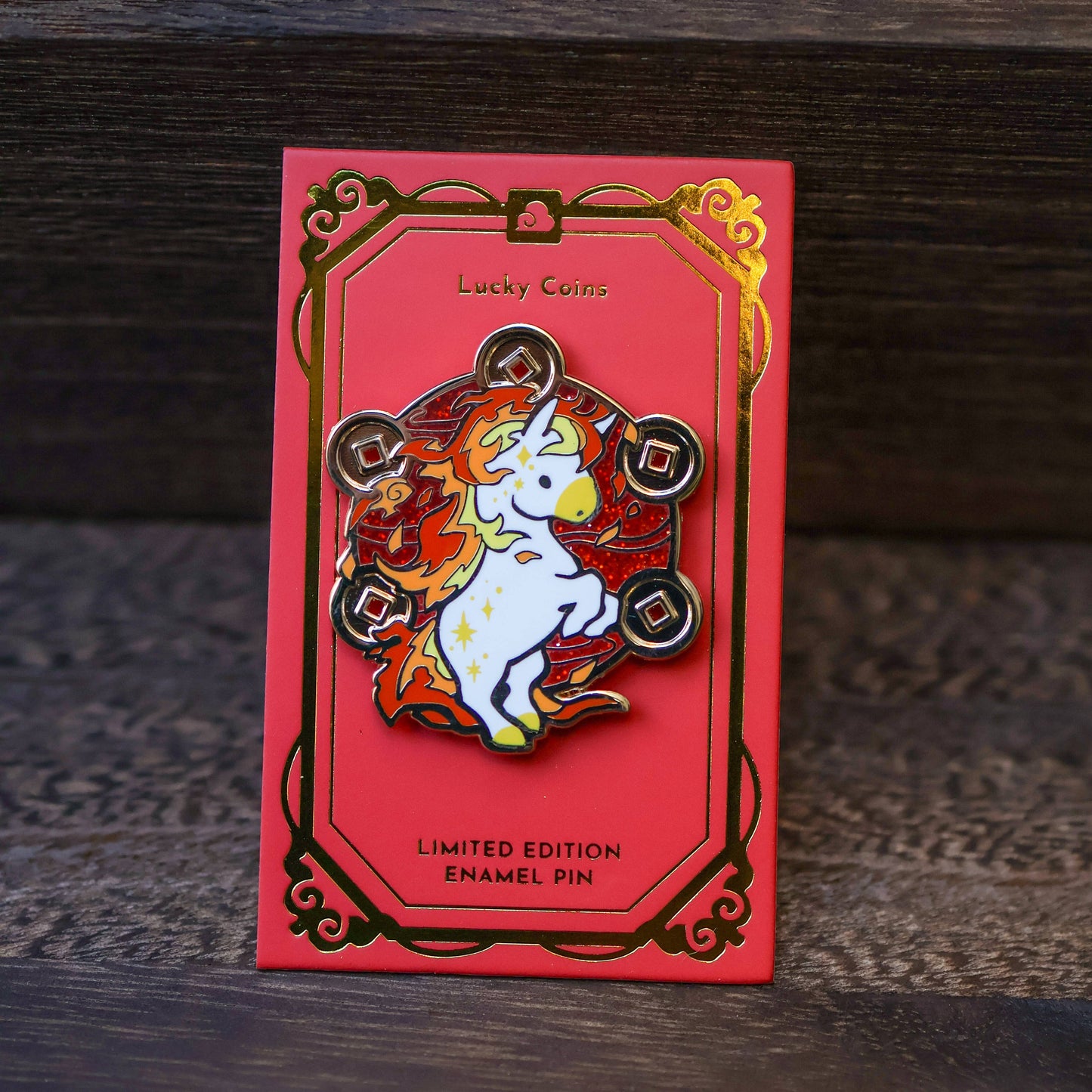 Thousand Skies - Limited Edition Enamel Pin - Lucky Coins Fire Horse