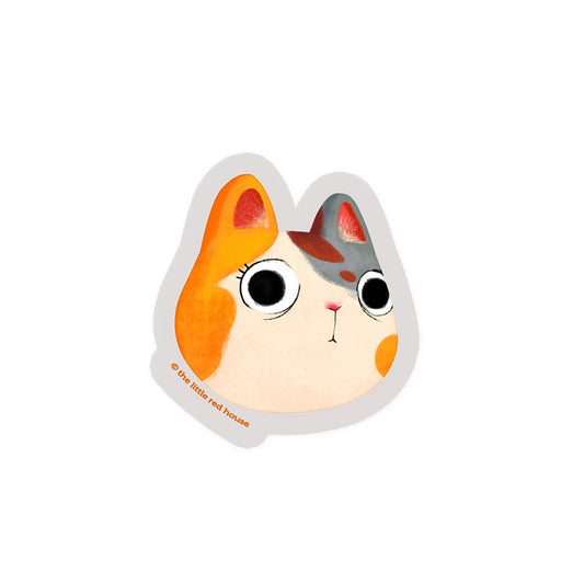 The Little Red House - Calico Cat Clear Sticker