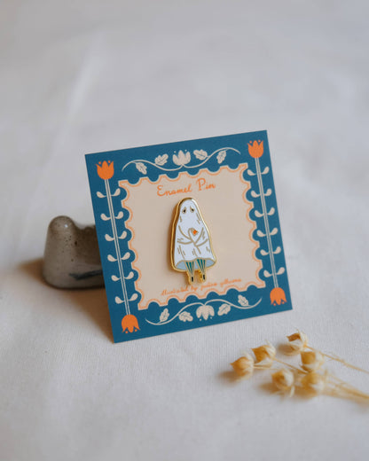 Justine Gilbuena - Enamel Pin - Shy Ghost