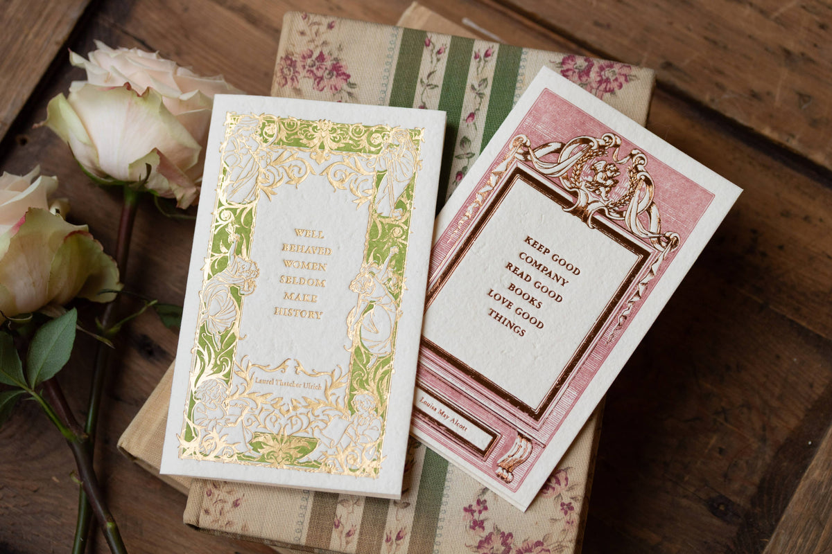 Oblation Papers & Press - Foil Letterpress Card - Women's Literature: Louisa May Alcott Quote