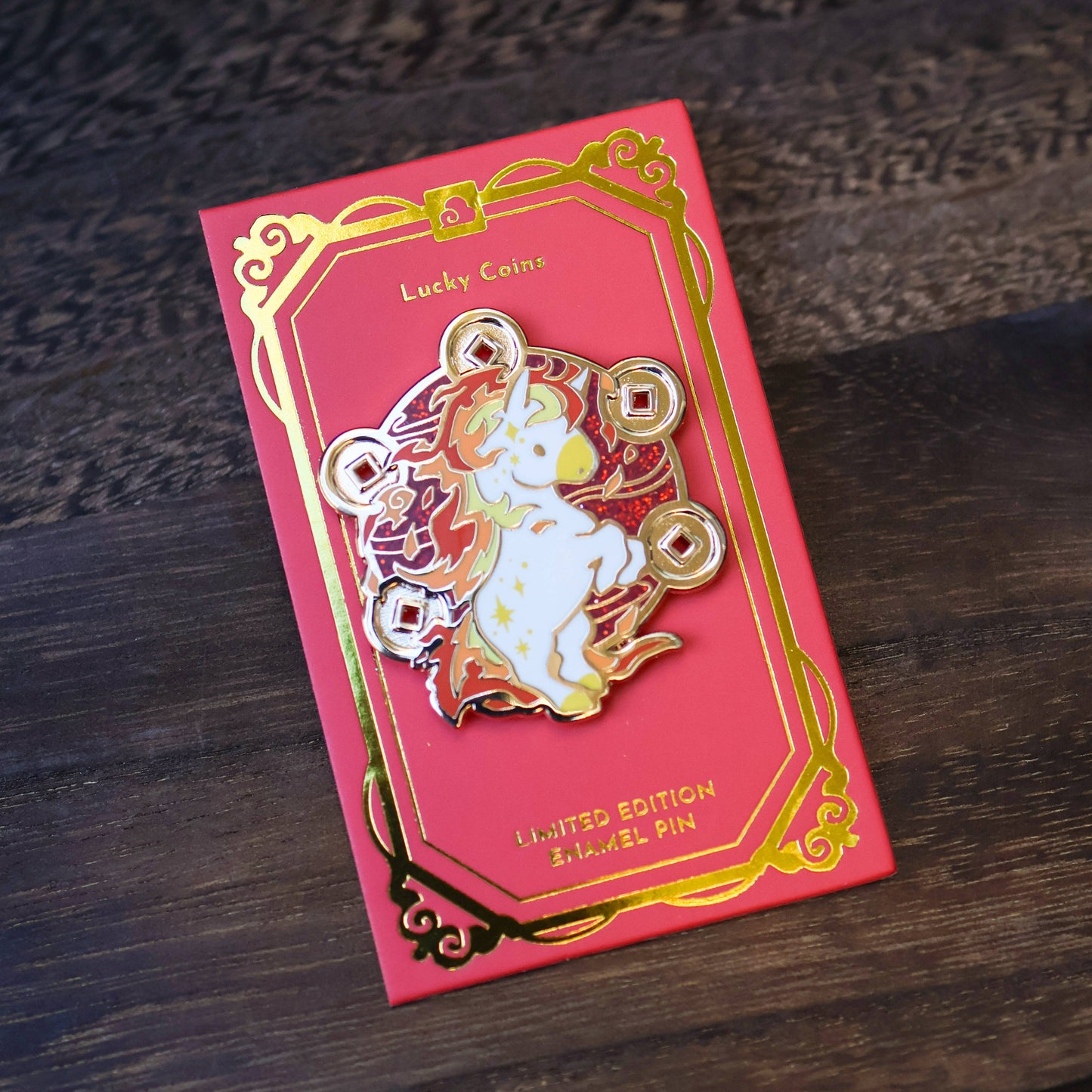 Thousand Skies - Limited Edition Enamel Pin - Lucky Coins Fire Horse