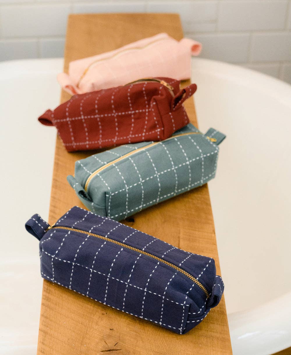 Anchal - Small Grid-Stitch Toiletry Bag