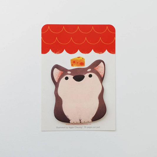 The Little Red House - Shiba with Cheese Die Cut Sticky Note