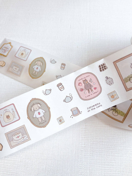 Kuboandlucy x Dana Ate Oatmeal - Saturday at the Cafe Kiss Cut Washi Tape