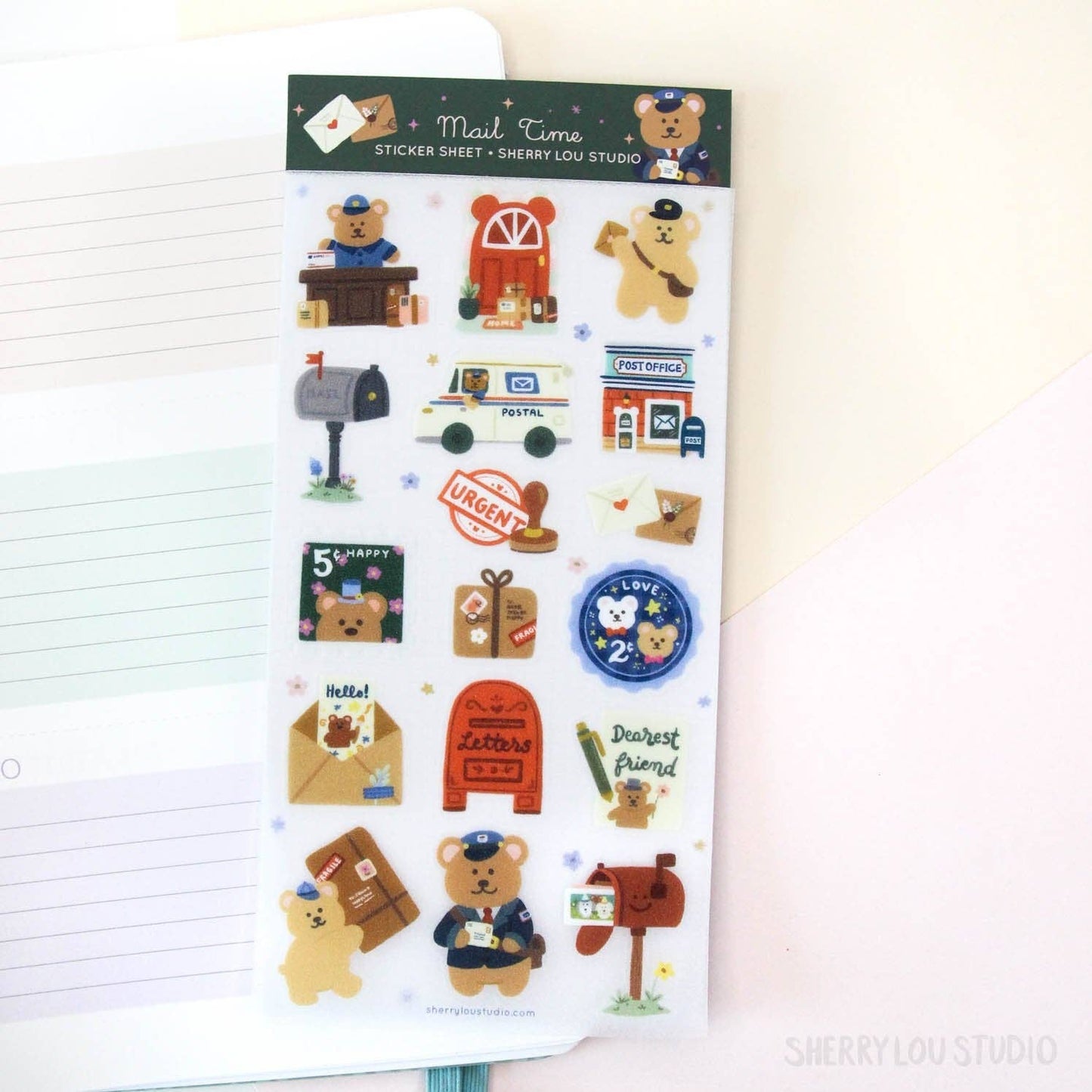 Sherry Lou Studio - Sticker Sheet - Bear Post Office