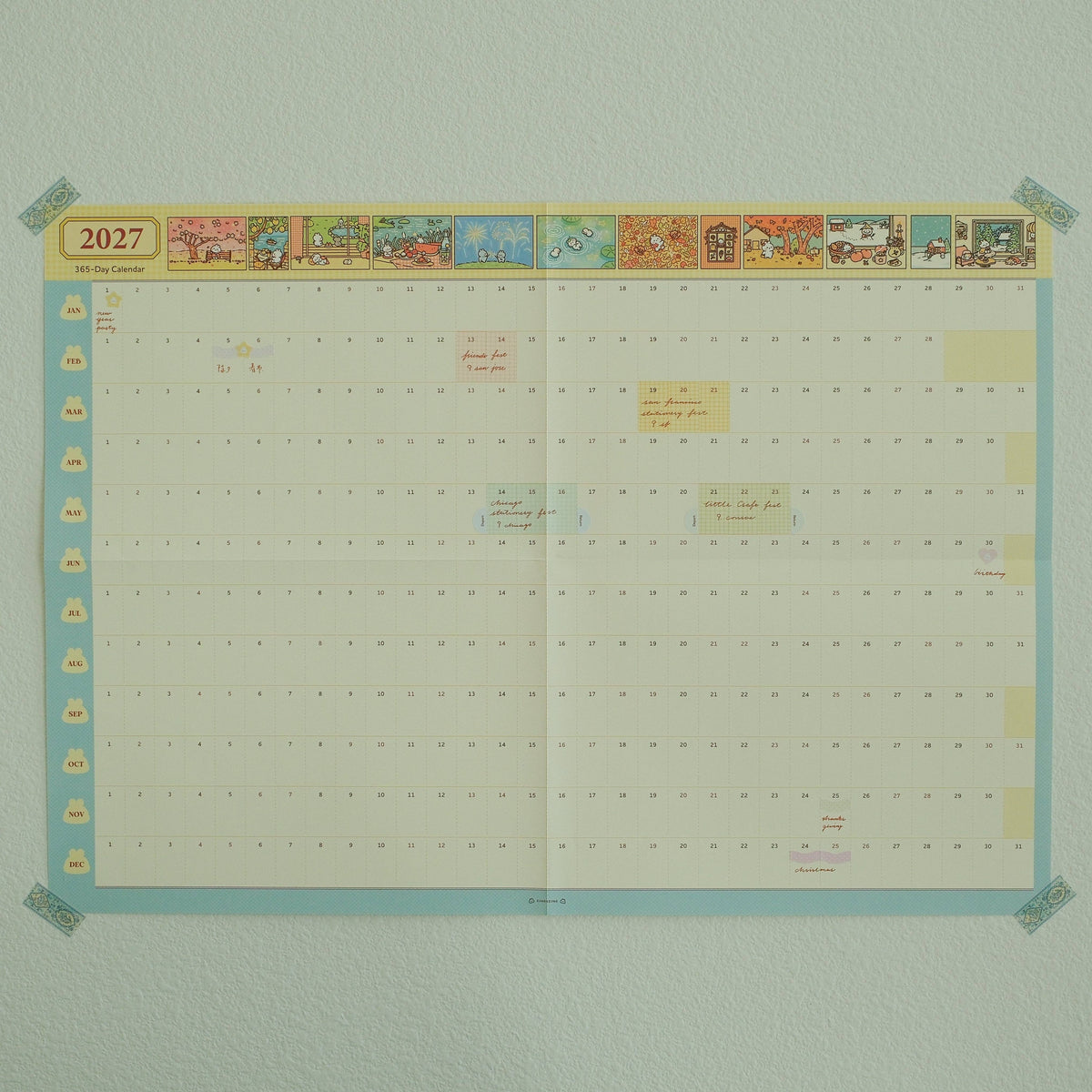 2jingis2jing - 2027 Illustrated 365-Day A2 Wall Calendar & Sticker Pack