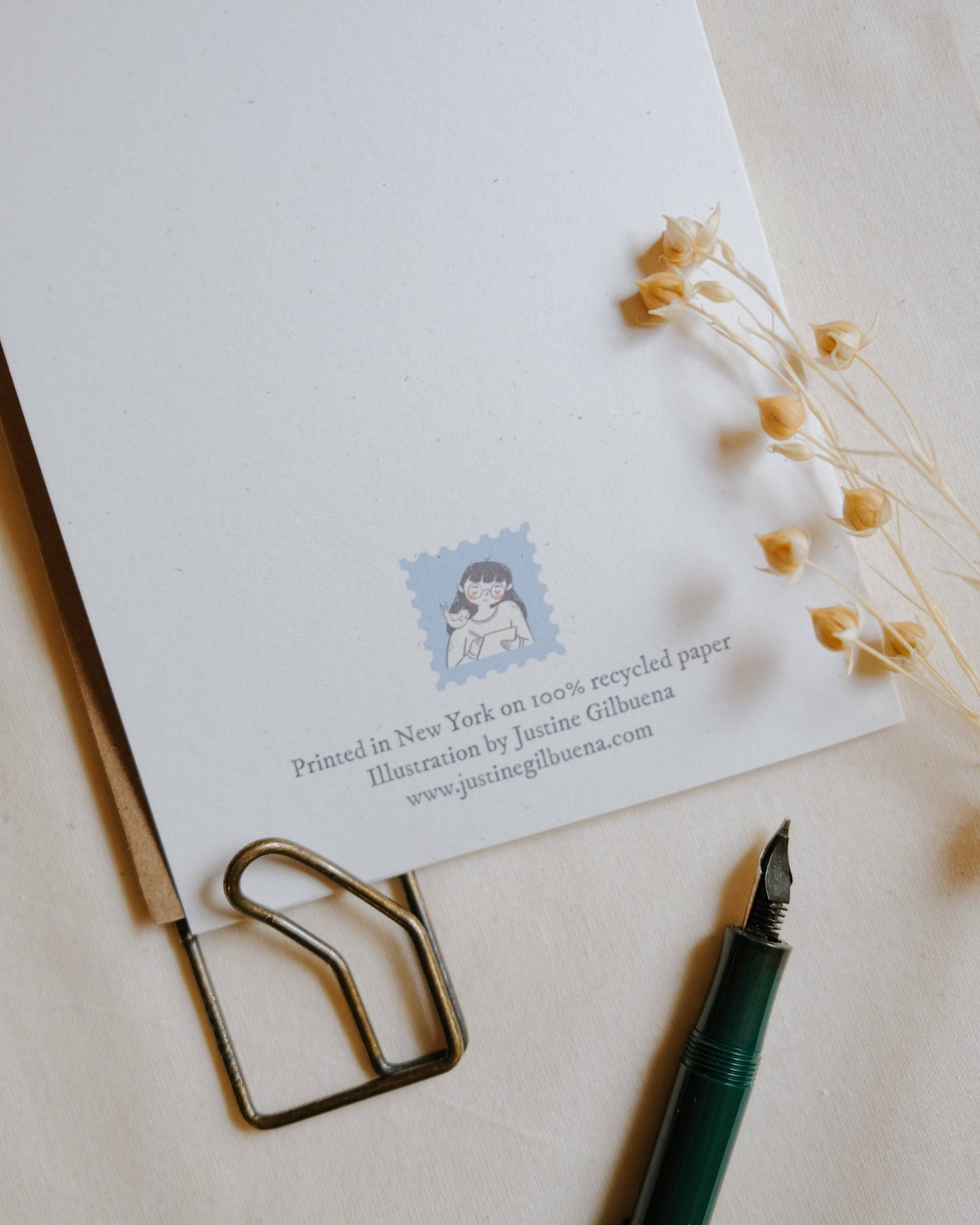 Justine Gilbuena - Greeting Card - Feeding the Pigeon