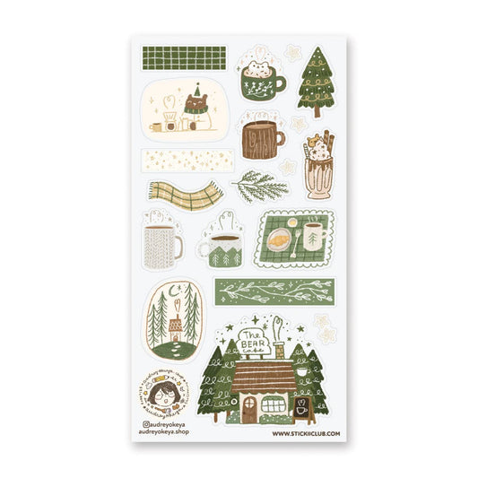 STICKII - Sticker Sheet - Winter Bear Cafe