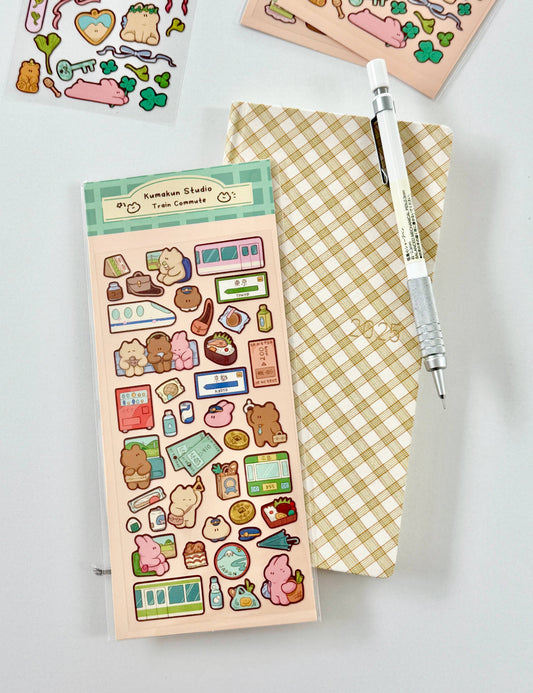 Kumakun Studio - Train Commute Sticker Sheet