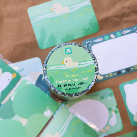 Thousand Skies - Paper Roll Labels - Ducks in Koi Pond