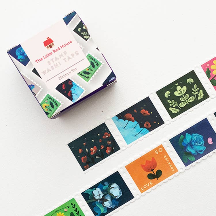 The Little Red House - Floral Stamp Washi Tape