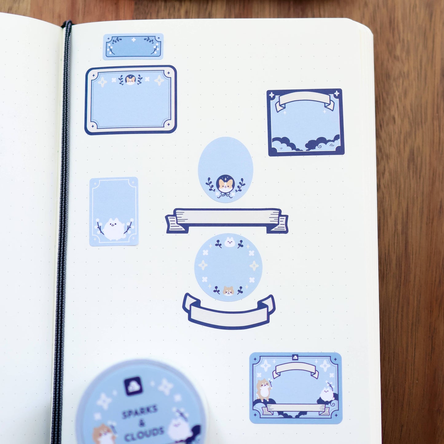 Thousand Skies - Kiss Cut Paper Roll Labels - Sparkles and Clouds