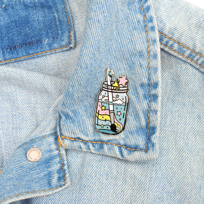 Sugarnova - Mason Jar Enamel Pin - Magical Watercolor Paint