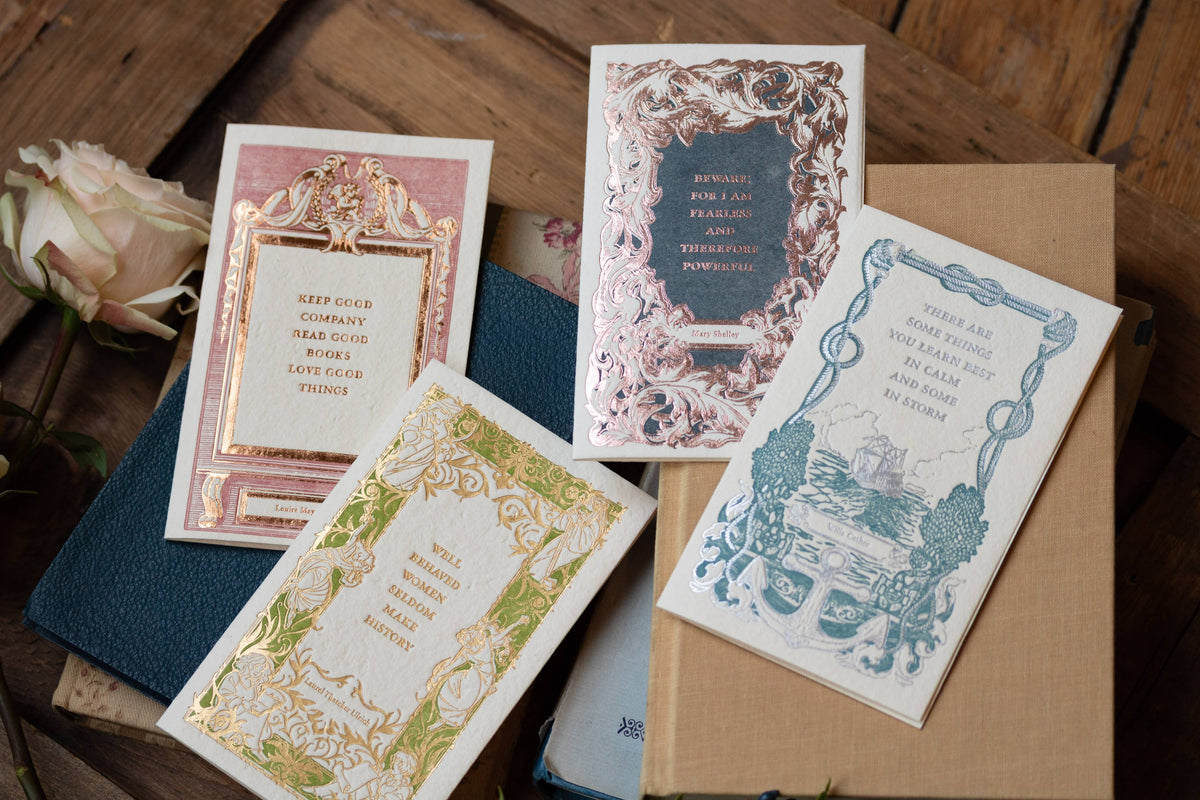 Oblation Papers & Press - Foil Letterpress Card - Women's Literature: Louisa May Alcott Quote