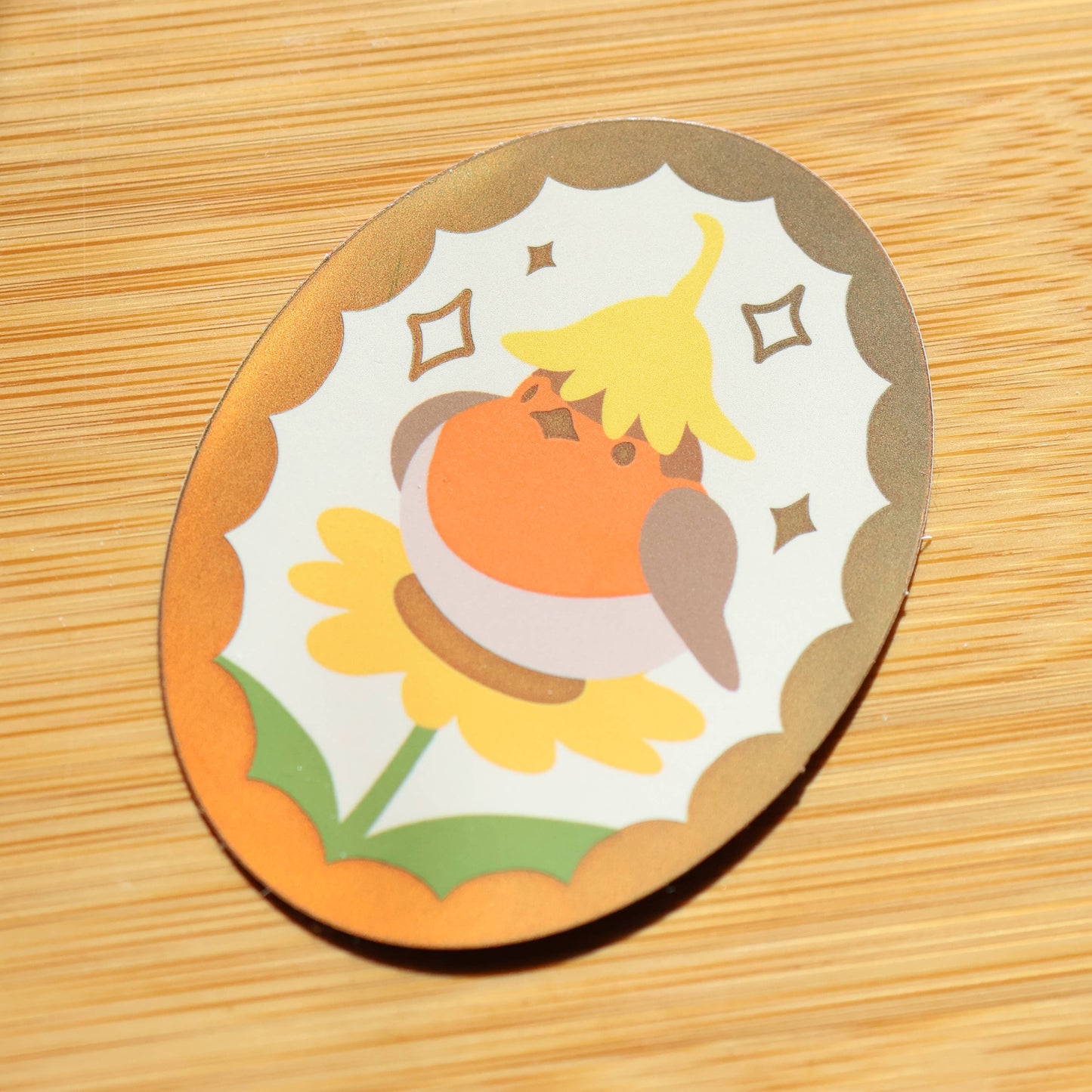 Thousand Skies - Holographic Vinyl Sticker - Flower Robin