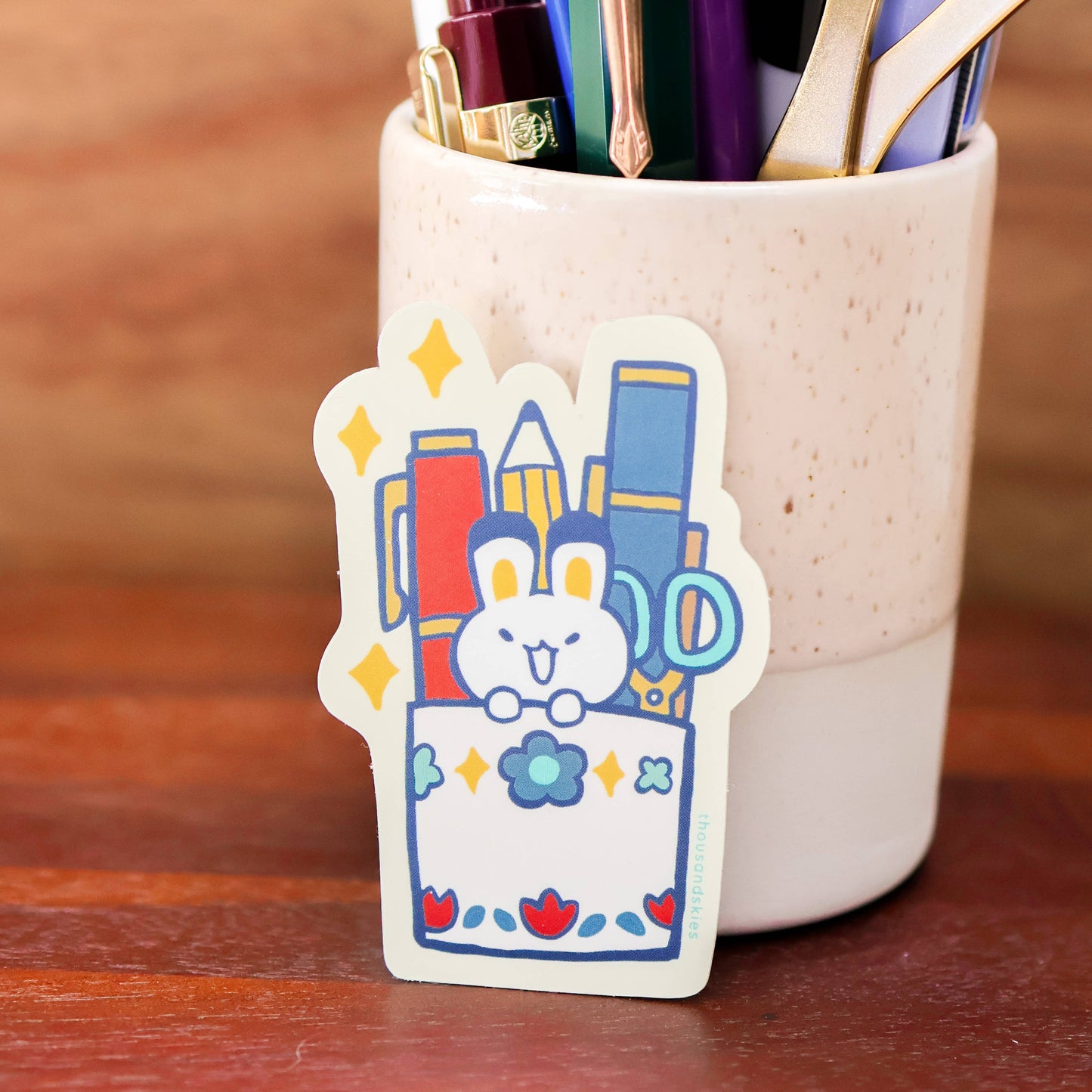Thousand Skies - Holographic Vinyl Sticker - Pen Holder