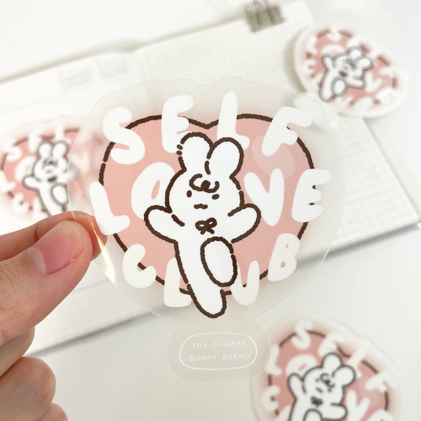 The Chubby Bunny Brand - Clear Vinyl Sticker - Self Love Club