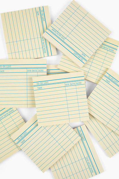 Marigold Press - Library Card Post-It ® Sticky Notes - Yellow
