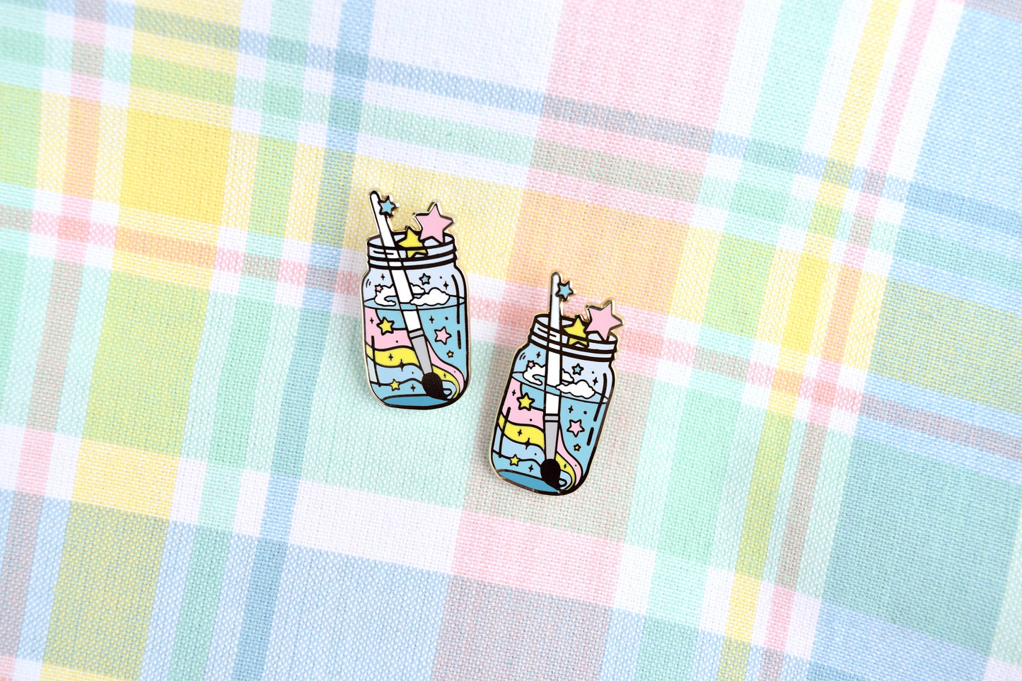 Sugarnova - Mason Jar Enamel Pin - Magical Watercolor Paint