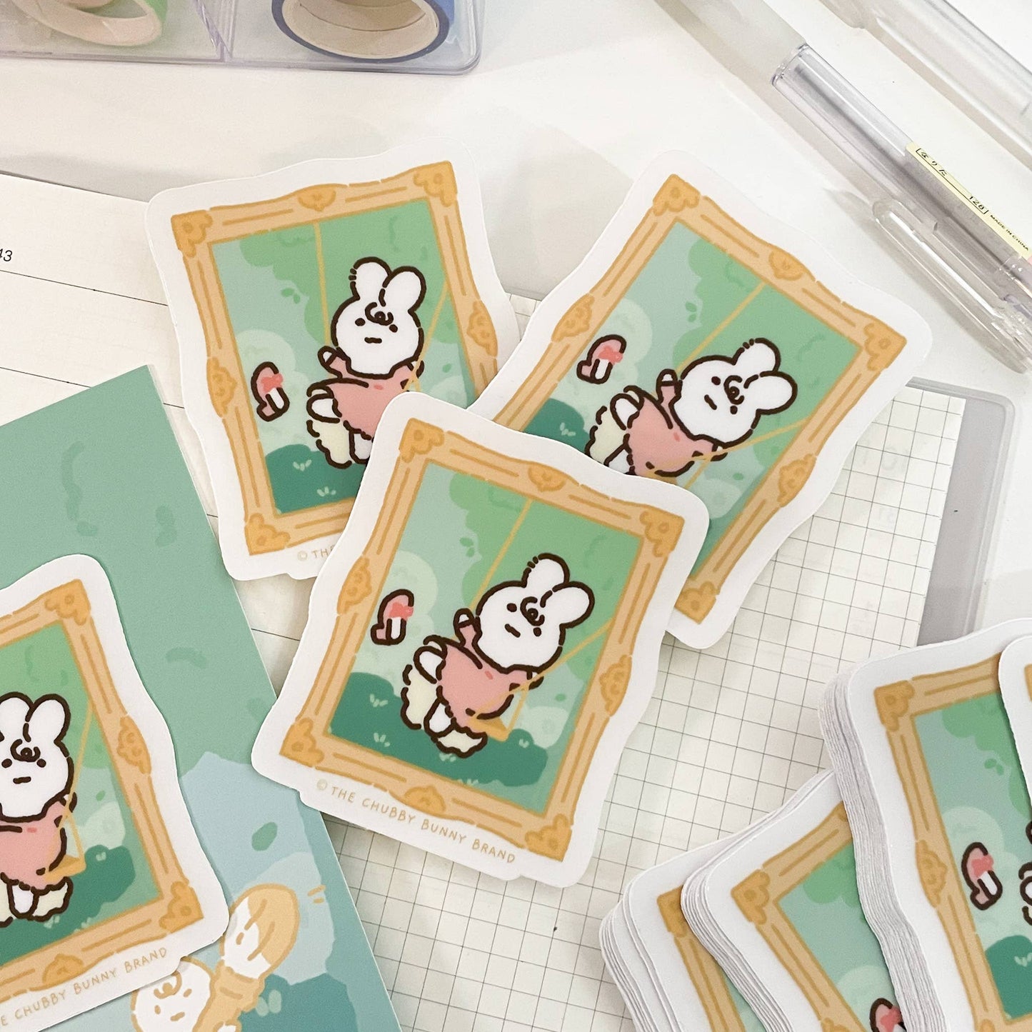 The Chubby Bunny Brand - The Swing Vinyl Sticker