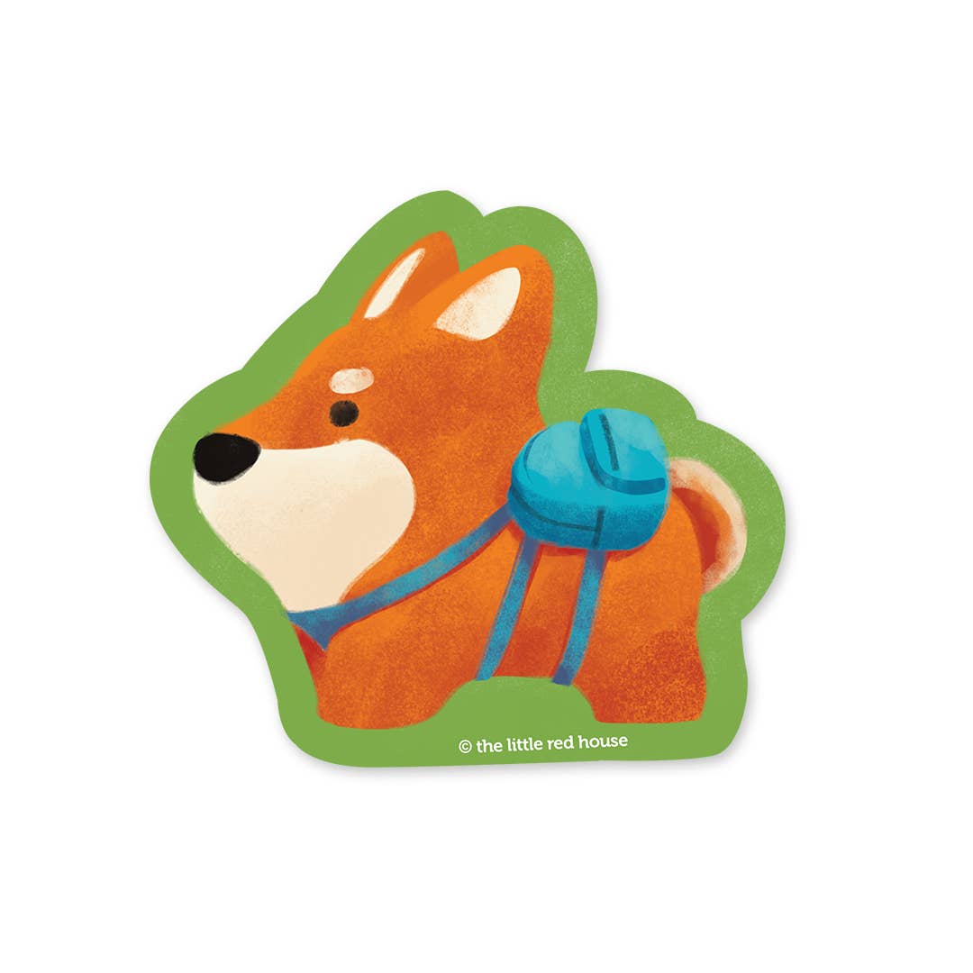 The Little Red House - Backpack Shiba Inu Vinyl Sticker