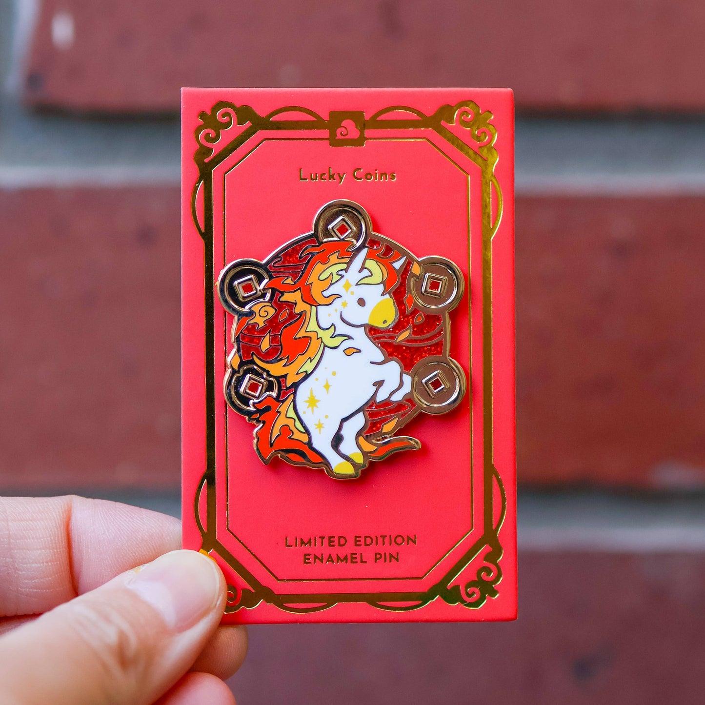Thousand Skies - Limited Edition Enamel Pin - Lucky Coins Fire Horse