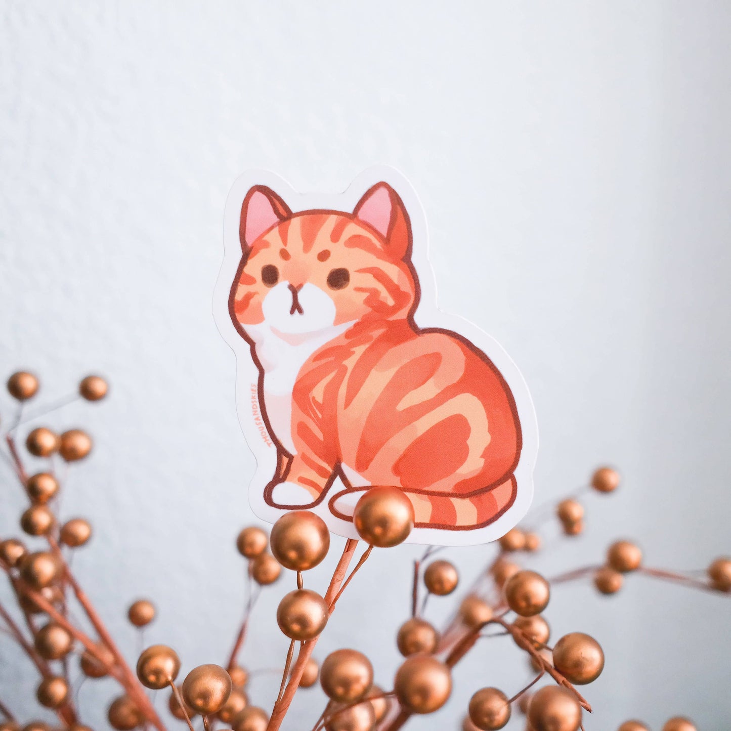 Thousand Skies - Vinyl Sticker - Red Marble Classic Tabby Cat