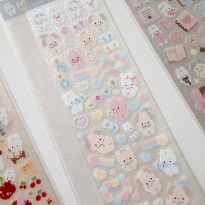 Atelier By Jo - Teeny Tiny Glitter Sticker Sheet - Pastel Candy