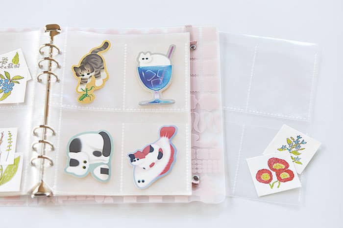 HITOTOKI by KING JIM - OTONA Sticker File Pocket Refill - Binder Type