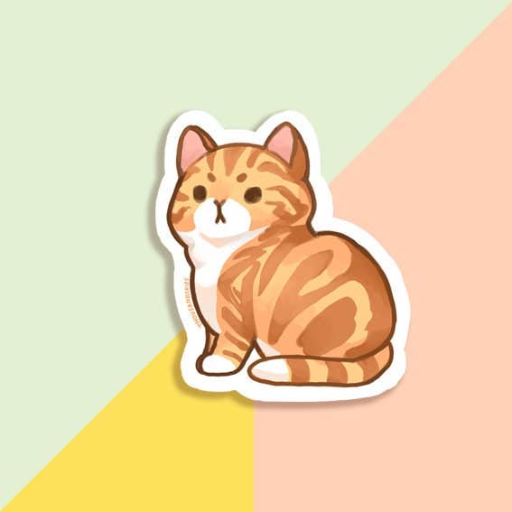 Thousand Skies - Vinyl Sticker - Red Marble Classic Tabby Cat