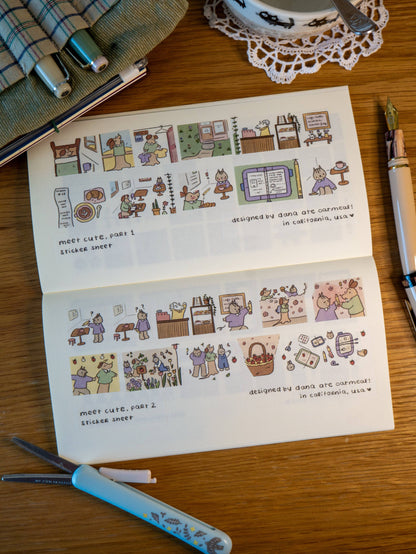 dana ate oatmeal! - Meet Cute Washi Sticker Sheet