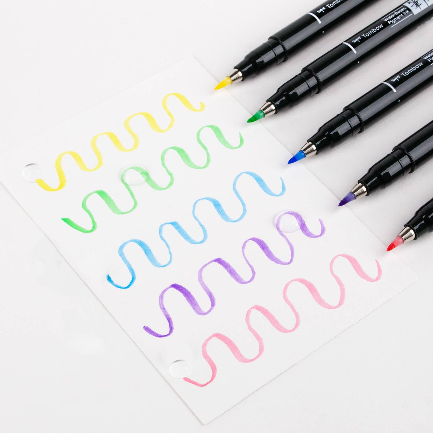 Tombow - Fudenosuke Pastel Calligraphy Brush Pens - Set of 6