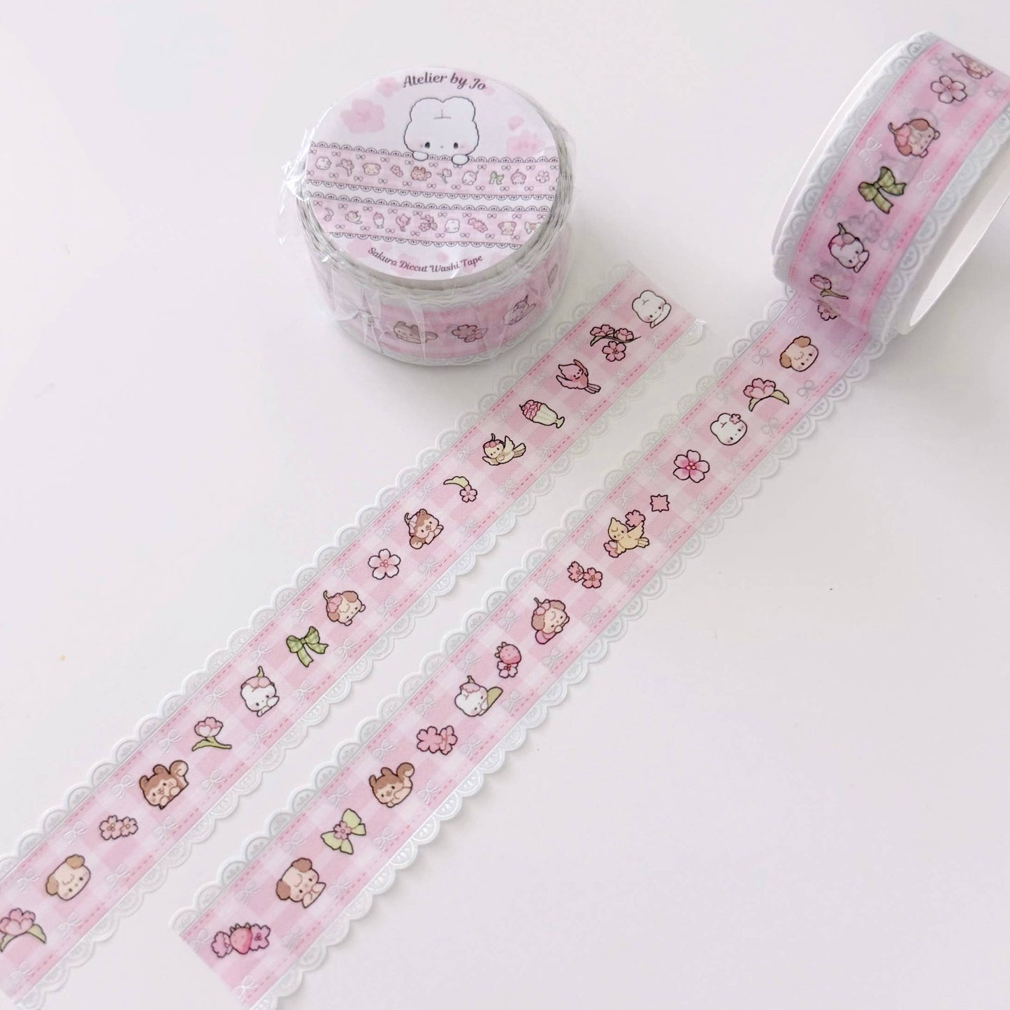 Atelier by Jo - Die-Cut Washi Tape - Pink Lace