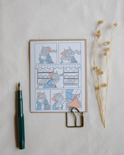 Justine Gilbuena - Greeting Card - Cat Bakery Comic