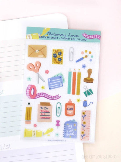 Sherry Lou Studio - Mini Sticker Sheet - Stationery Lover