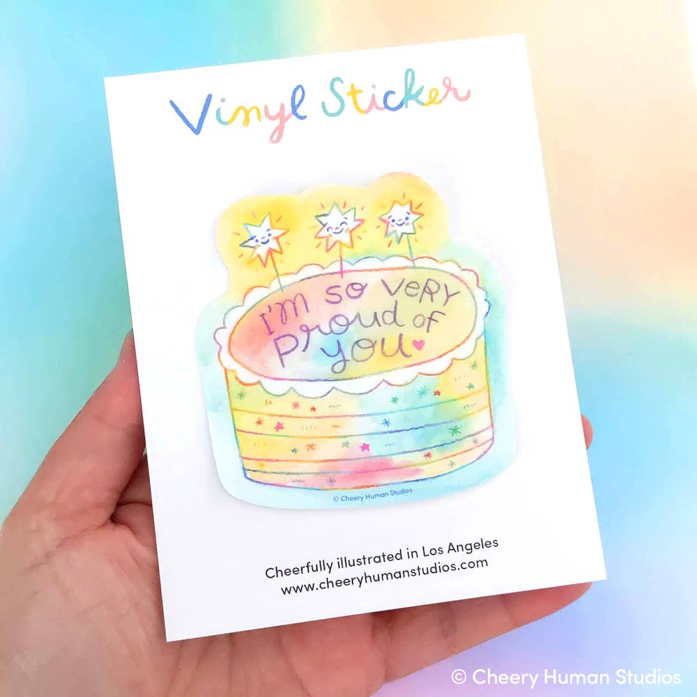 Cheery Human Studios - Very Proud of You Cake Vinyl Sticker