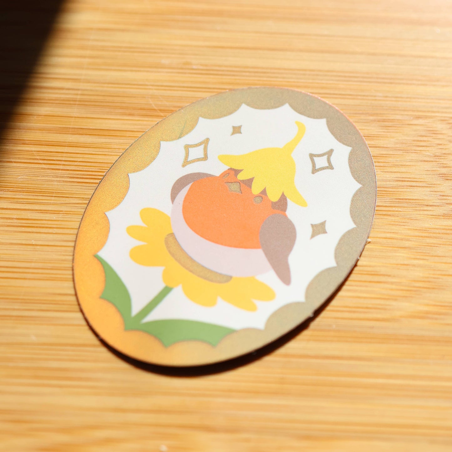 Thousand Skies - Holographic Vinyl Sticker - Flower Robin