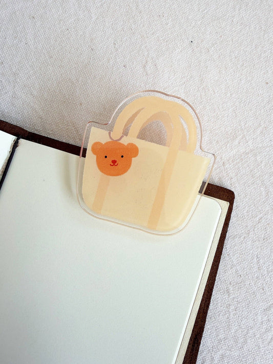 Bloom Paper Studio - Acrylic Clip - Teddy Charm Planner Bag