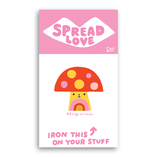 Hot Dang Press - HDP x Suzy Ultman L'il Something Iron-On Card - Happy Mushroom